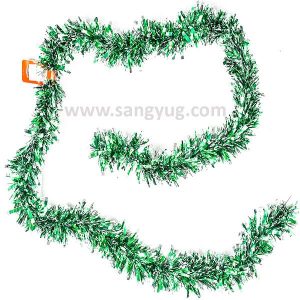 Tinsel Garland 9Cm With Gold/White Tips 9Cmx200Cm