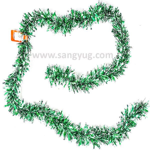 Tinsel Garland 9Cm With Gold/White Tips 9Cmx200Cm