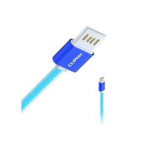 Titanium - Usb 2.0 Micro-B Cable Cliptec Blue