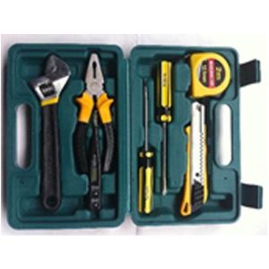 7-Piece Toolkit in Green Plastic Case – Handy Household & DIY Tool Set