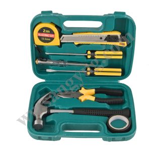 8-Piece Toolkit in Green Plastic Case – Compact DIY & Home Repair Tool Set