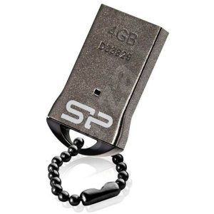 Usb 2.0 Flash Drive Touch, Waterproof With Chain 4Gb Silicon Power Black
