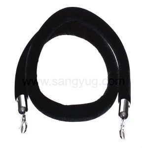 Velvet Rope 28x1500mm With Hooks, Black