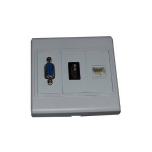 Wall Mount Face Plate, With Hdmi/Vga/Cat6/Rj45