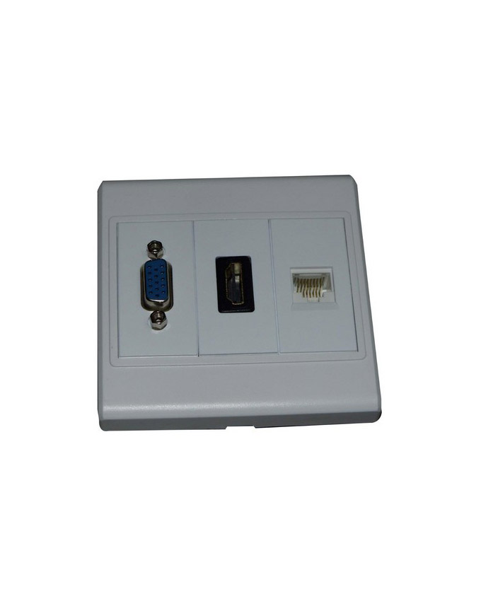 Wall Mount Face Plate, With Hdmi/Vga/Cat6/Rj45