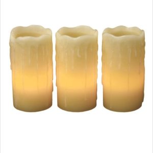 Wax Look Led Candle Set Of 3
