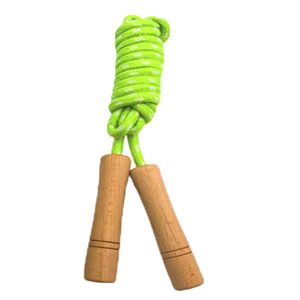 Wooden Handle Jump Rope With Braided Rope -10Ft 10 Ft Wooden Handle