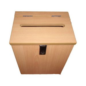 Wooden Suggestion Box, Lockable With Padlock, Not Included 25X14.4X29Cm