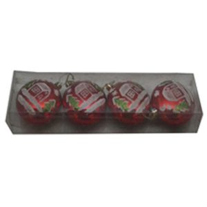 X-Mas Hanging Balls 4Pcs/Pkt 8Cm
