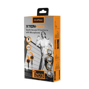 X-Tion Flex Sports Secure Fit Earphone With Microphone Cliptec Orange