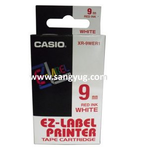 XR-9WER1 Ez-Label Printer Tape Cartridge 9Mm Casio Red On White