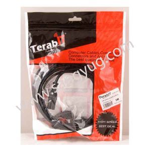 Power Cable for Radio Mains 2-Pin with Fused UK Plug, 3 Meter – Terabit Black