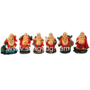 Printed Laughing Buddha Set Of 6