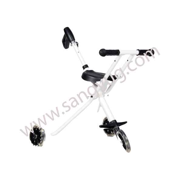 Push Tricycle Iron With Long Handle Iron White