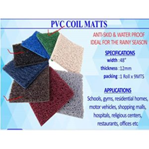 PVC Coil Mat 1 Meter X 48 X 12mm, Green, Black, Brown