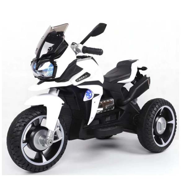 Children Ride On Toy Electric Motor Tricycle, White