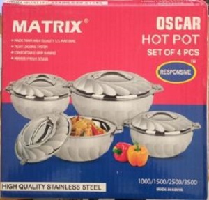 Hot Pot, Set Of 4 (1000/1500/2500/3500 Ml) (Copy)