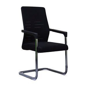 Chair With Durable Foam - M2332 Mesh Cloth, Wall Plated Frame, Nylon Back Frame, Black