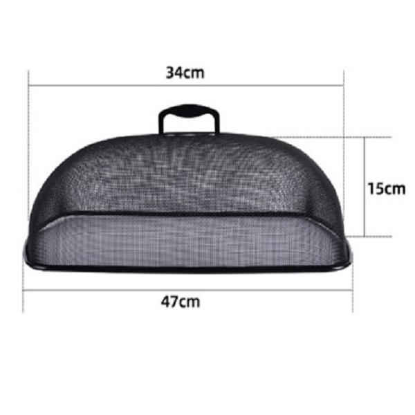 Metal Mesh Food Cover, 47X34X15cm Black/Pink Color