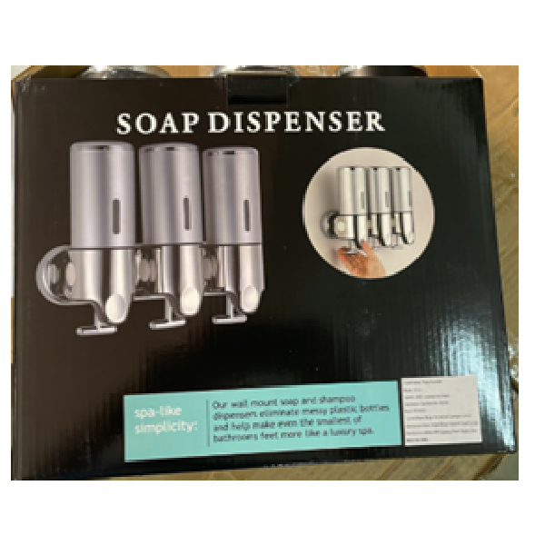 Wall Mount Soap & Shampoo Dispenser 3-in-1