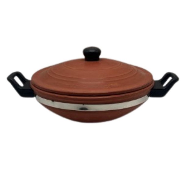 Clay Kadhai Brown For Frying & Cooking 35X16cm (WXH)