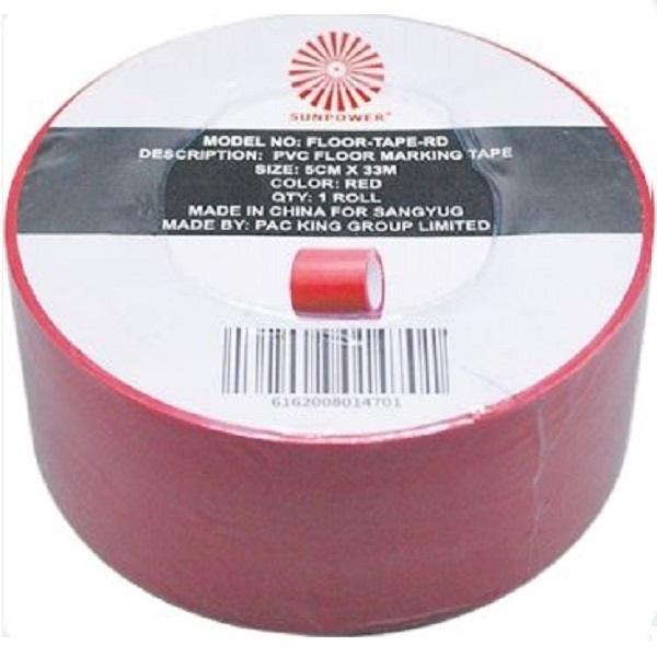 PVC Floor Marking Tape Red, 48mm x 50m, Adhesive