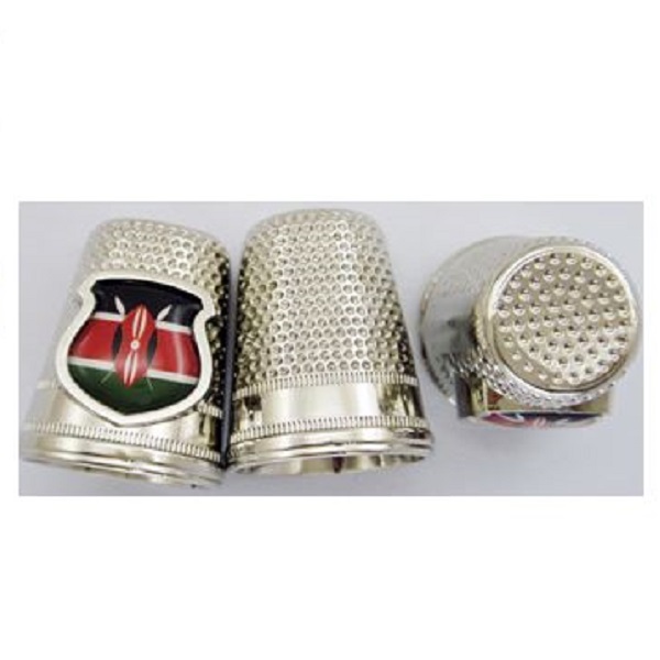 Thimble Kenya Shield Flag On It, In Clear Display Box