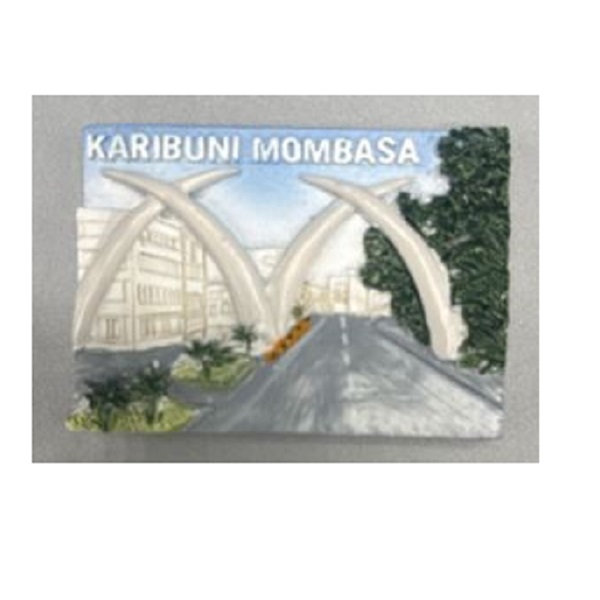 Rectangle Fridge Magnet Karibuni Mombasa - Tusks