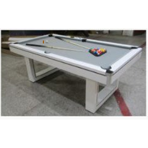 Pooltable 7ft, With Grey Velvet Play Surface on MDF, 25mm Metal Support Under Table, With Full Accessories