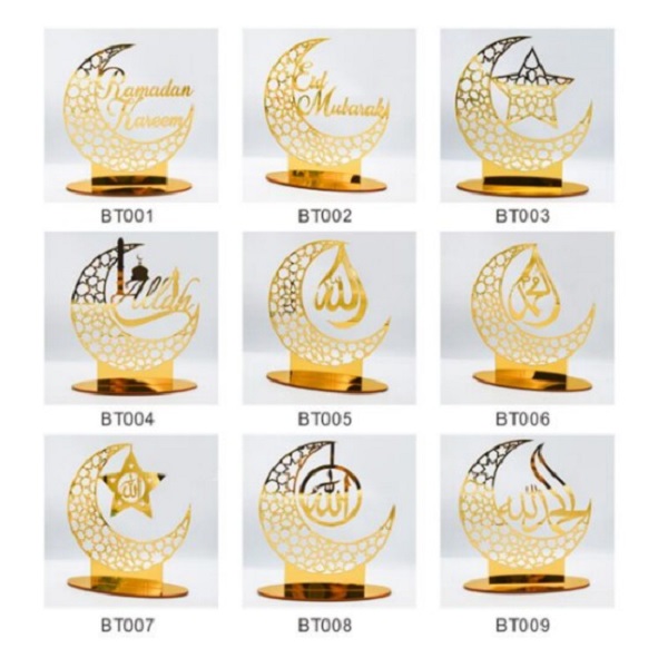 Acrylic Eid Mubarak Islamic Muslim Desktop Pendant