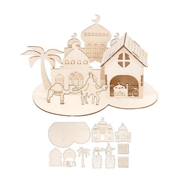 Eid Mubarak Wooden Ornament Assembly