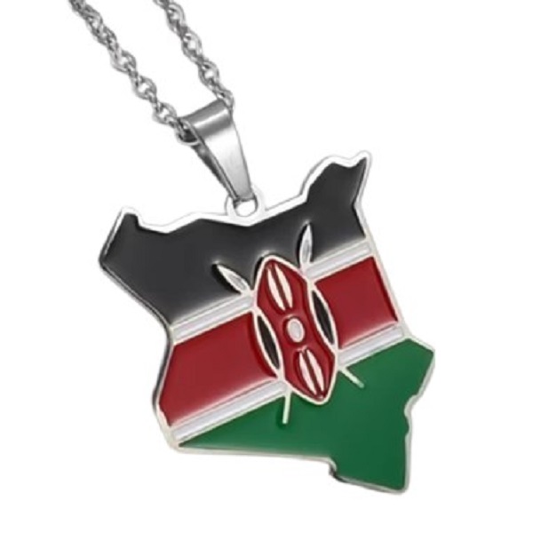 Kenya Map Pendant Necklace For Men And Women Stainless Steel