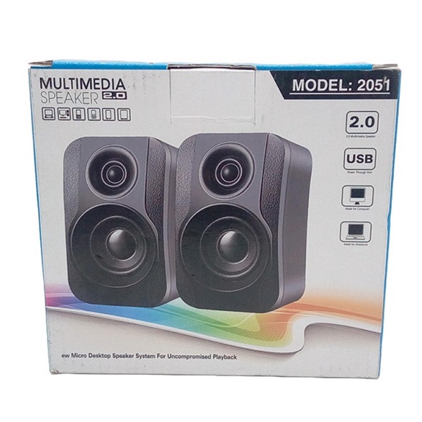 USB Powered Multimedia 2.0 6W Micro Desktop Speaker System 6W - 2051