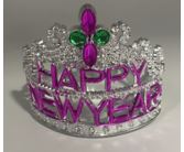 Tiara Written Happy New Year Foil Shiny With Glitter (4Pc/Bag)