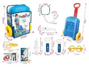 Toy Doctor Hard Suitcase On Wheel With Medical Toys