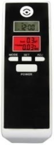 Digital Breath Alcohol Tester With Temp, Clock & Timer, Uses 2XAAA Alkaline Batteries (Not Included)