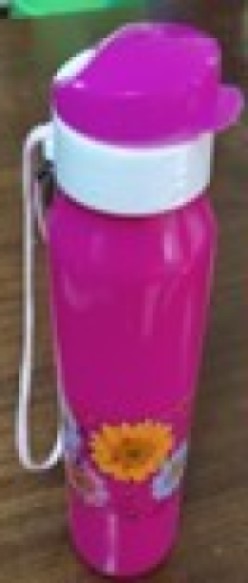 Water Bottle,Round, 850Ml, Flower Design, Assorted Colors