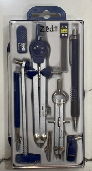 Technical Drawing Set 9Pcs Set In Hard Plastic Box