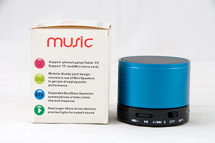 Bluetooth Speaker Tf Card+Handsfree+Fm Radio+Voice Reminding+Audio Input Bt-3 Blue