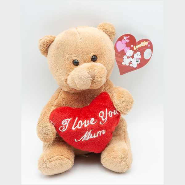 Assorted Teddy / Puppy / Lion Holding Red Heart - I Love You Mum