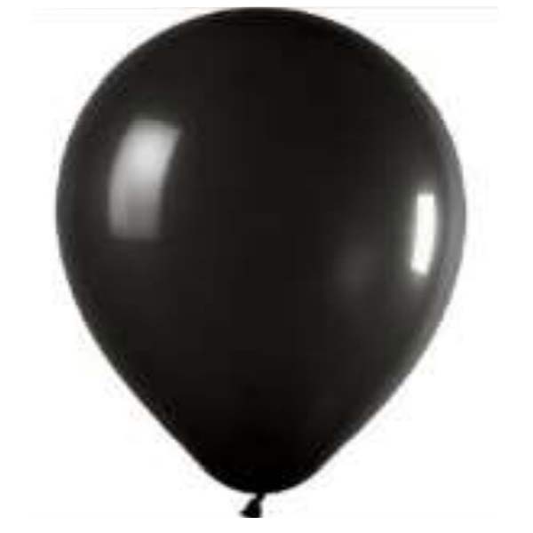 Balloon Metallic Round Pack Of 50 12inch Bk Black