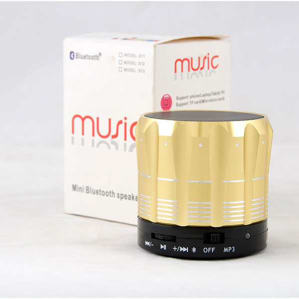 Bluetooth Speaker Tf Card+Handsfree+Fm Radio+Voice Reminding+Audio Input Bt-3 Gold