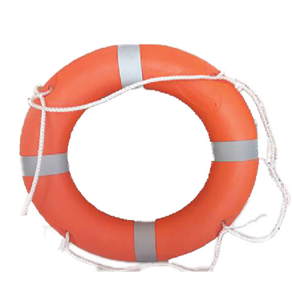 Rescue Ring Life Orange With Reflective Grey Strips And White Rope Grey White, Weight 1.5kg; Internal Diameter 34 cm External Diameter 58cm