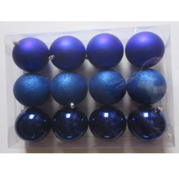 10Cm Plastic Ball ,4Shiny,4Matt,4Glitter, Blue