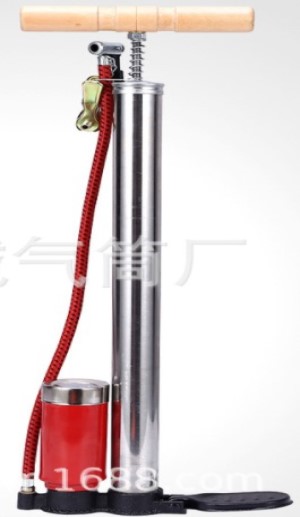 Steel Pump With Pressure Gauge, 3.8*56cm