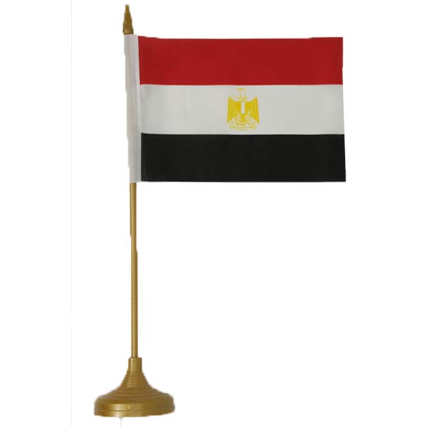 Flag With Stick And Base 6inchX9inch Egypt