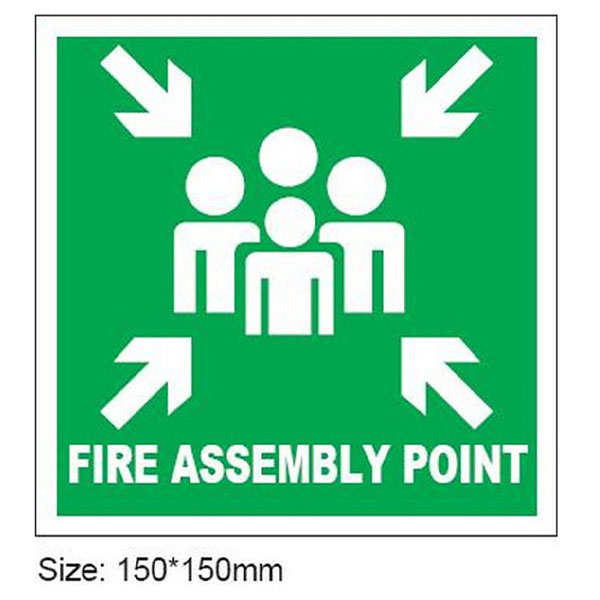 Safety Signs Assembly Point Size:150 150Mm Luminious