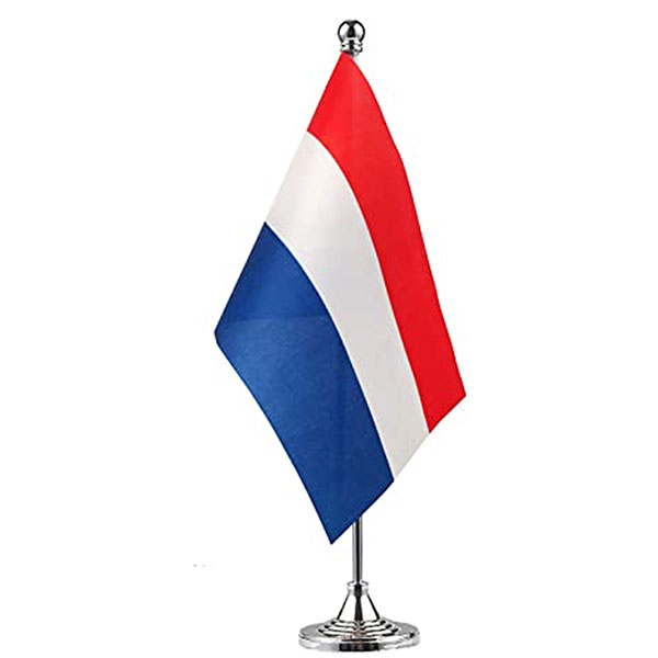 Flag With Stick And Base 6inchX9inch Netherland