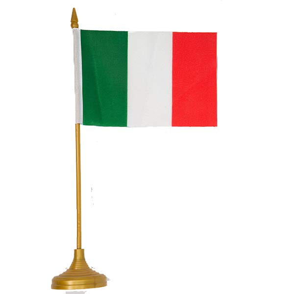 Flag With Stick And Base 6inchX9inch Italy