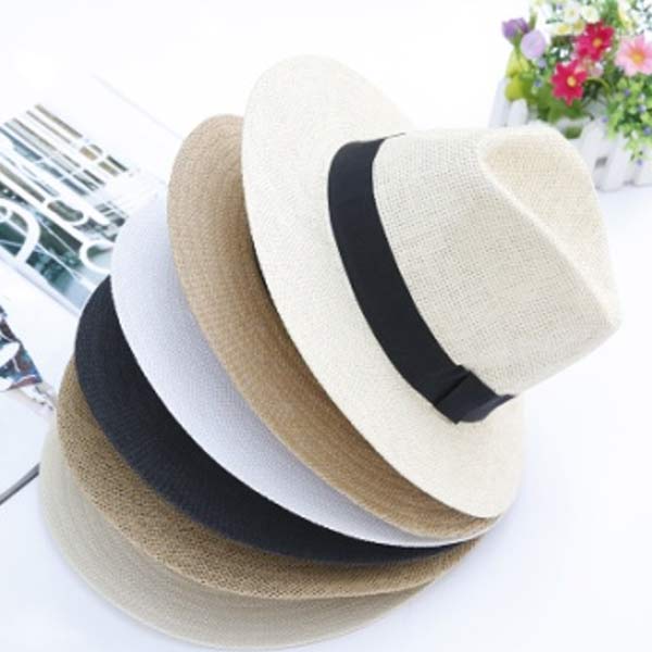 Woman Straw Hat With Tie String, 6 Colors